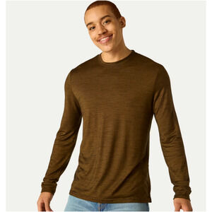 Bombas Bee Better Merino Wool Baselayer Shirt Men L Brown Long Sleeve Lightweigt